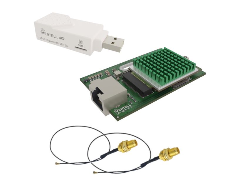 Модем Cat.9 на базе Fibocom L850-GL с VT-AD4-M2 и VT-UPv.2+SIM